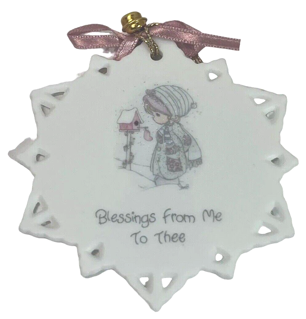 1998 Precious Moments Enesco - SNOWFLAKE HANGING ORNAMENTS - Set of 4