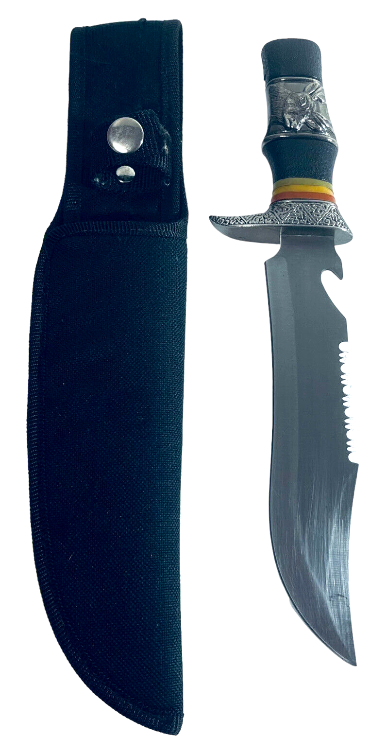 Ornate Deer Cutlery Buck Bouy Knife, with Belt Sheath Holder.