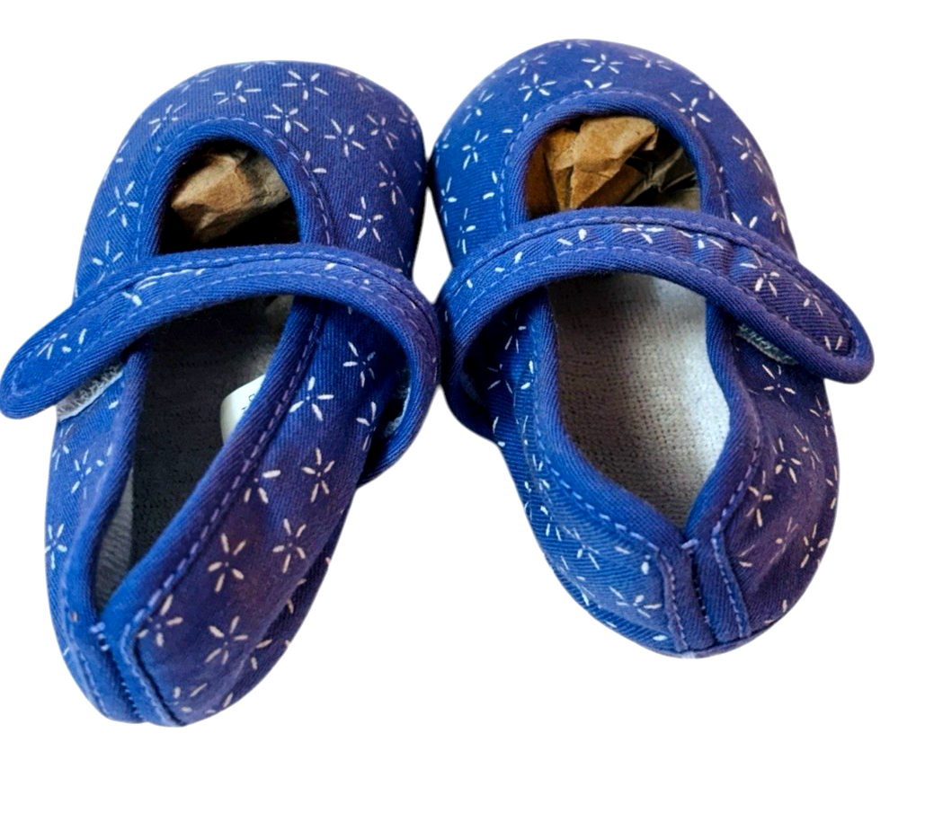 Lot of 2 Doll Baby Shoes ~ Blue & Pink Soft Sole L 4.5" X W 2" Preowned