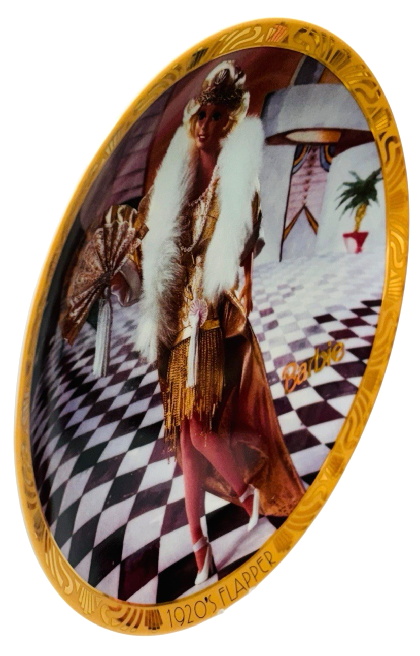 Enesco 1920s Flapper Barbie Collector Plate 7234/10,000 8.25" 1995 W/Certificate