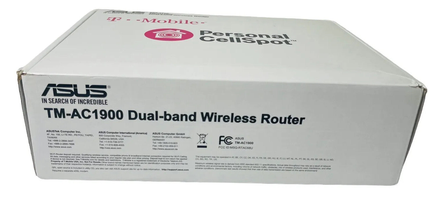 CellSpot Wi-Fi Router 4 Port Dual Band Gigabit Wireless ~ ASUS TM-AC1900 MINT.