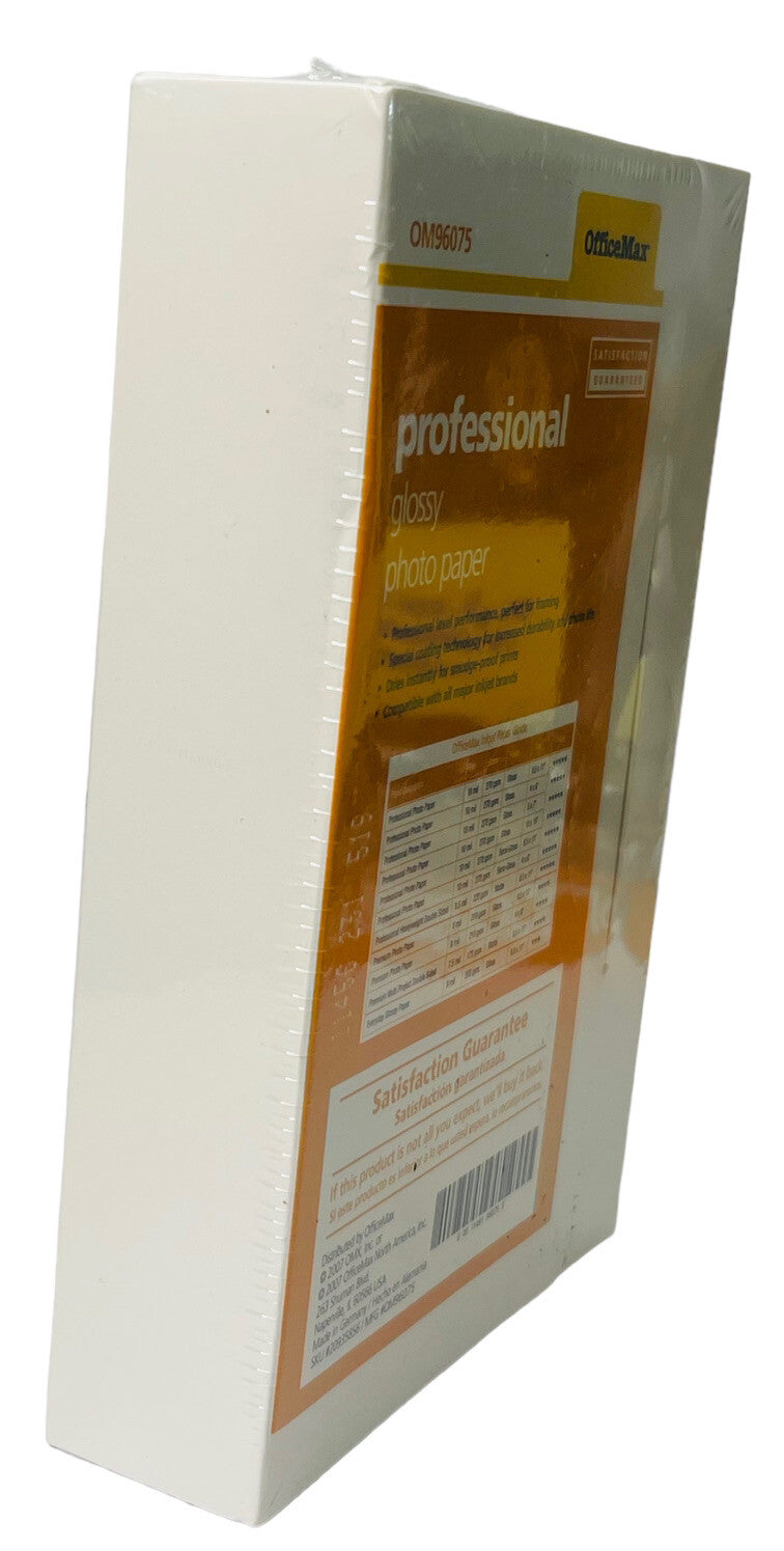 GLOSSY Photo Paper 4 x 6 in. 100 Sheets - Professional OfficeMax ~ NEW SEALED
