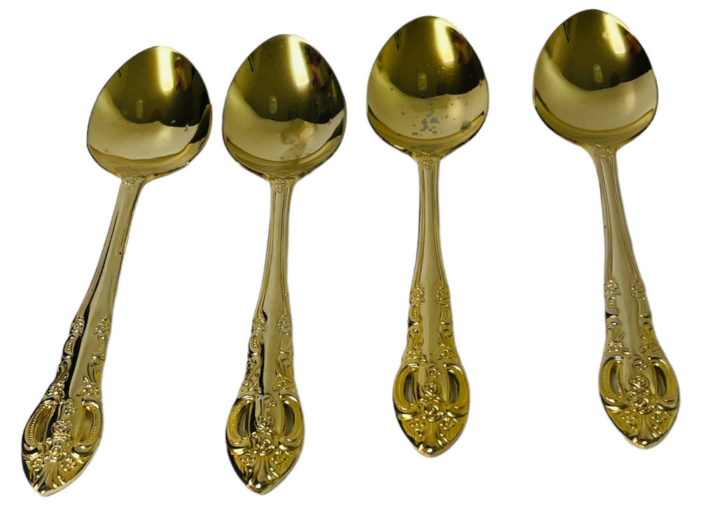 Gold Stainless-Steel Silverware 20 Piece Set~Serving for 4 ~ H. F. LTD. VINTAGE