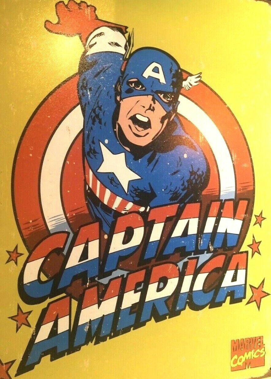 Retro DC Metal Tin Signs Superman & Captain America 2007 - UNBELEAVABLE RARE