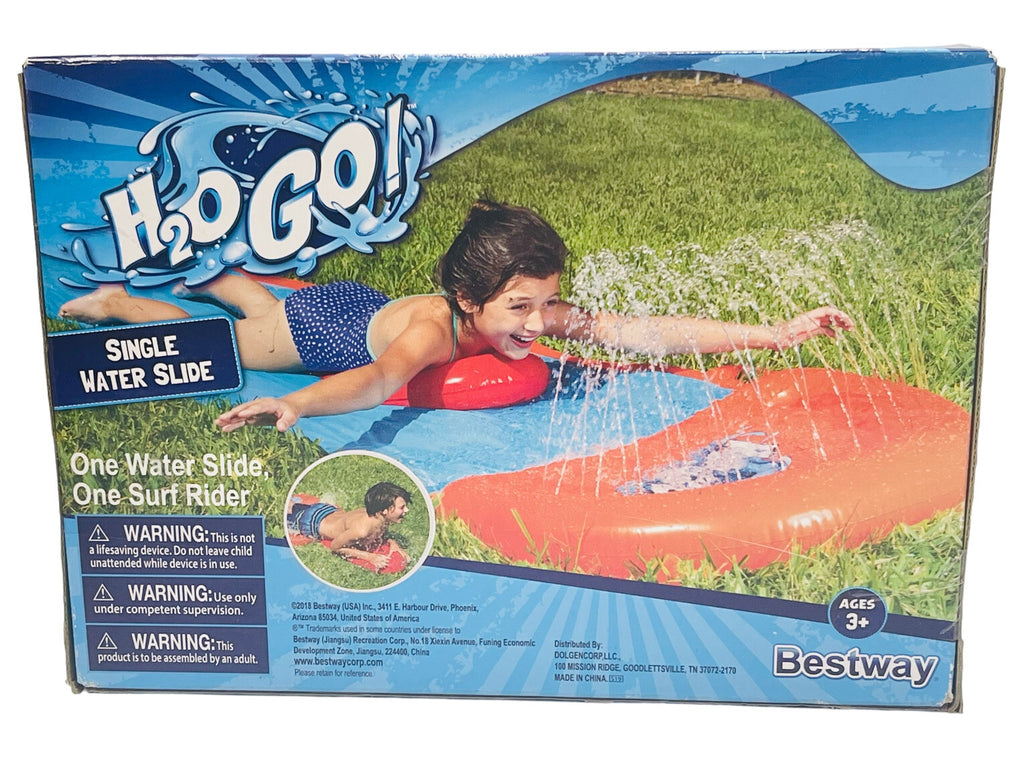 H2O GO Inflatable Single Water Slide w/Surf Rider 22''- New Factory Sealed