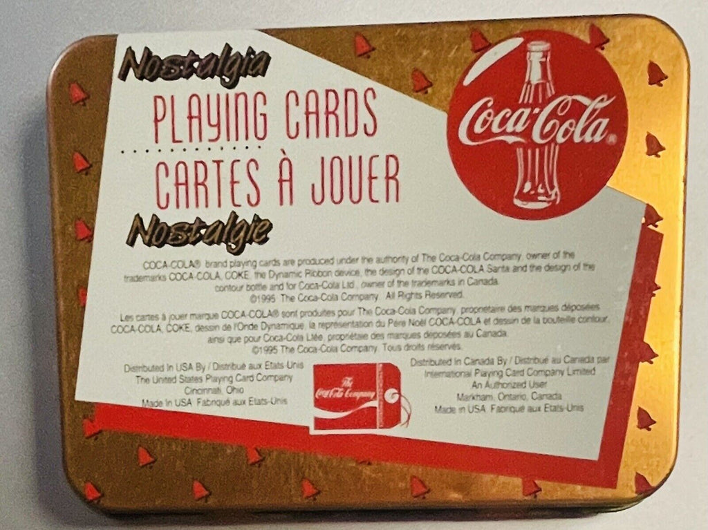 Collectible COCA-COLA Playing Cards-2 Decks w/Tin Can-Sealed, RARE 1994 ~ NEW.