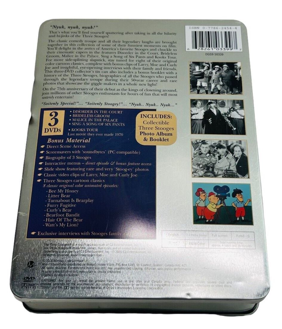 THE THREE STOOGES 75th ANNIVERSARY COLLECTOR'S EDITION 3DVDs+BIO BOOK+PHOTOS