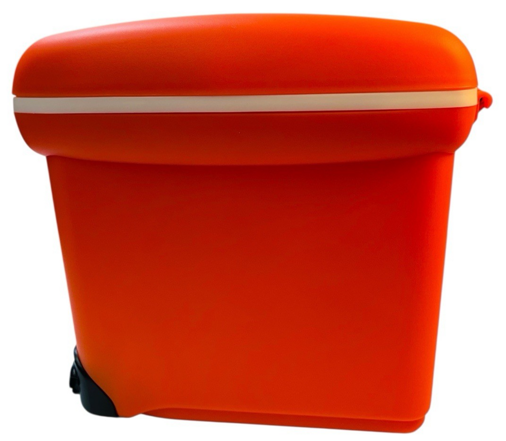 Rare LC Mini Cooler-AM FM Radio AA Battery/DC 6V Beach NIB Dentyne Ice Orange
