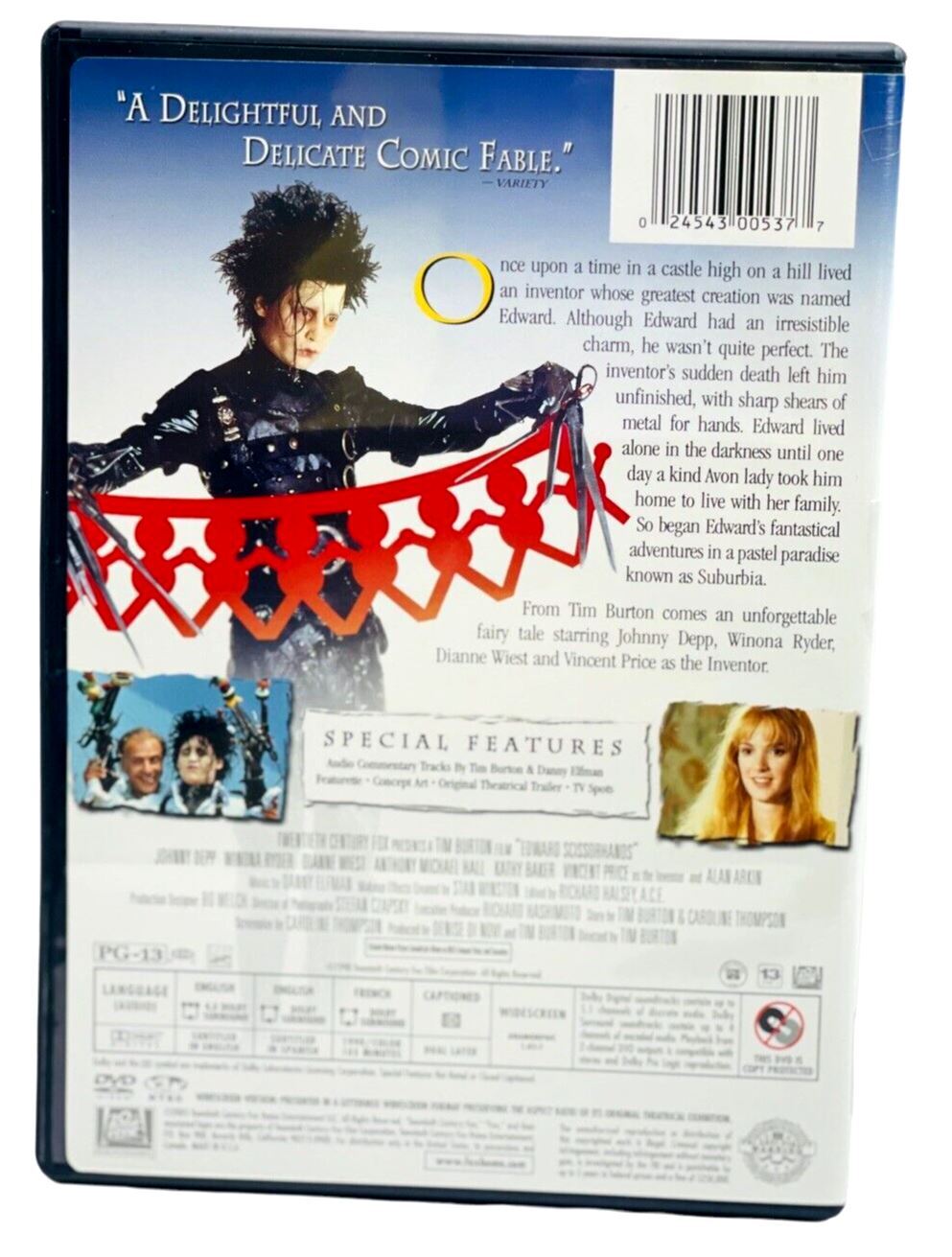 Edward Scissorhands DVD, 10th Anniversary Edition, 2005 Widescreen Sensormatic