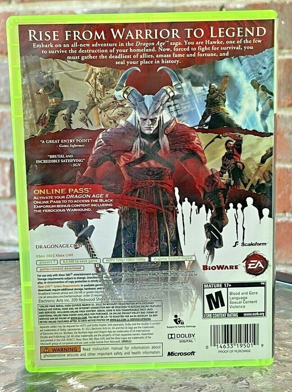 Dragon Age II Xbox 360 (2011 Microsoft) ~ Includes Booklet "MINT CONDITION"