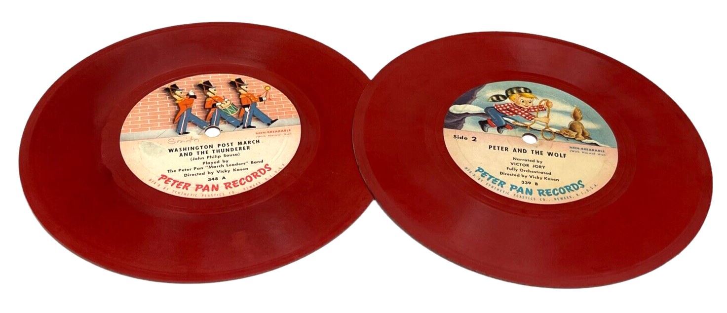 Peter Pan & Playtime Children's Records 45 RPM, Favorites Songs, Lot of 8