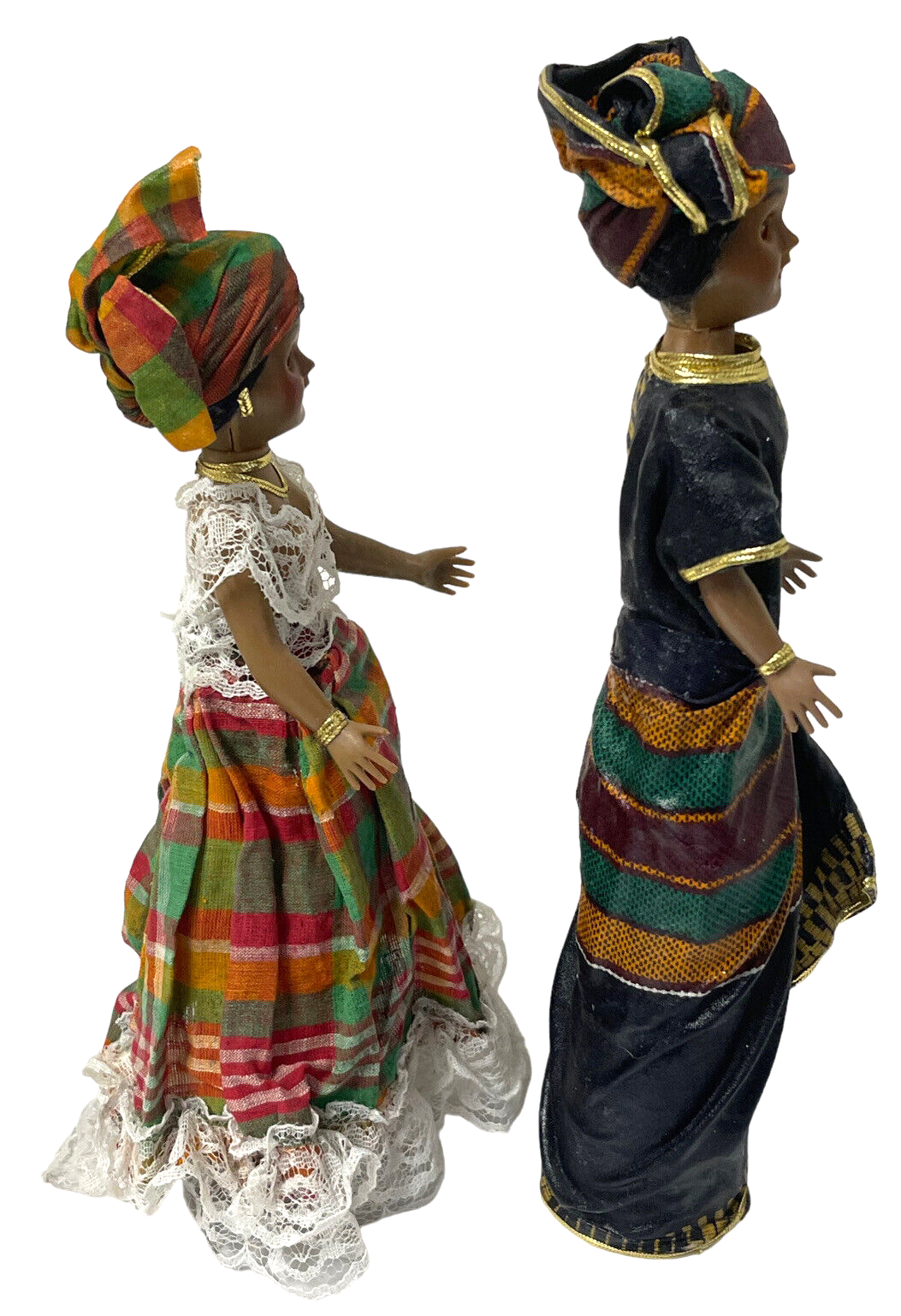 ST. CROIX DOLLS, V.I. HANDMADE, 9'' & 11'' TALL by; AMELIA GILL, RARE VINTAGE