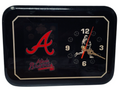 Atlanta Braves-Themed Wall Clock MLB Baseball 12 X 8'' Black Glitter, WORKS.