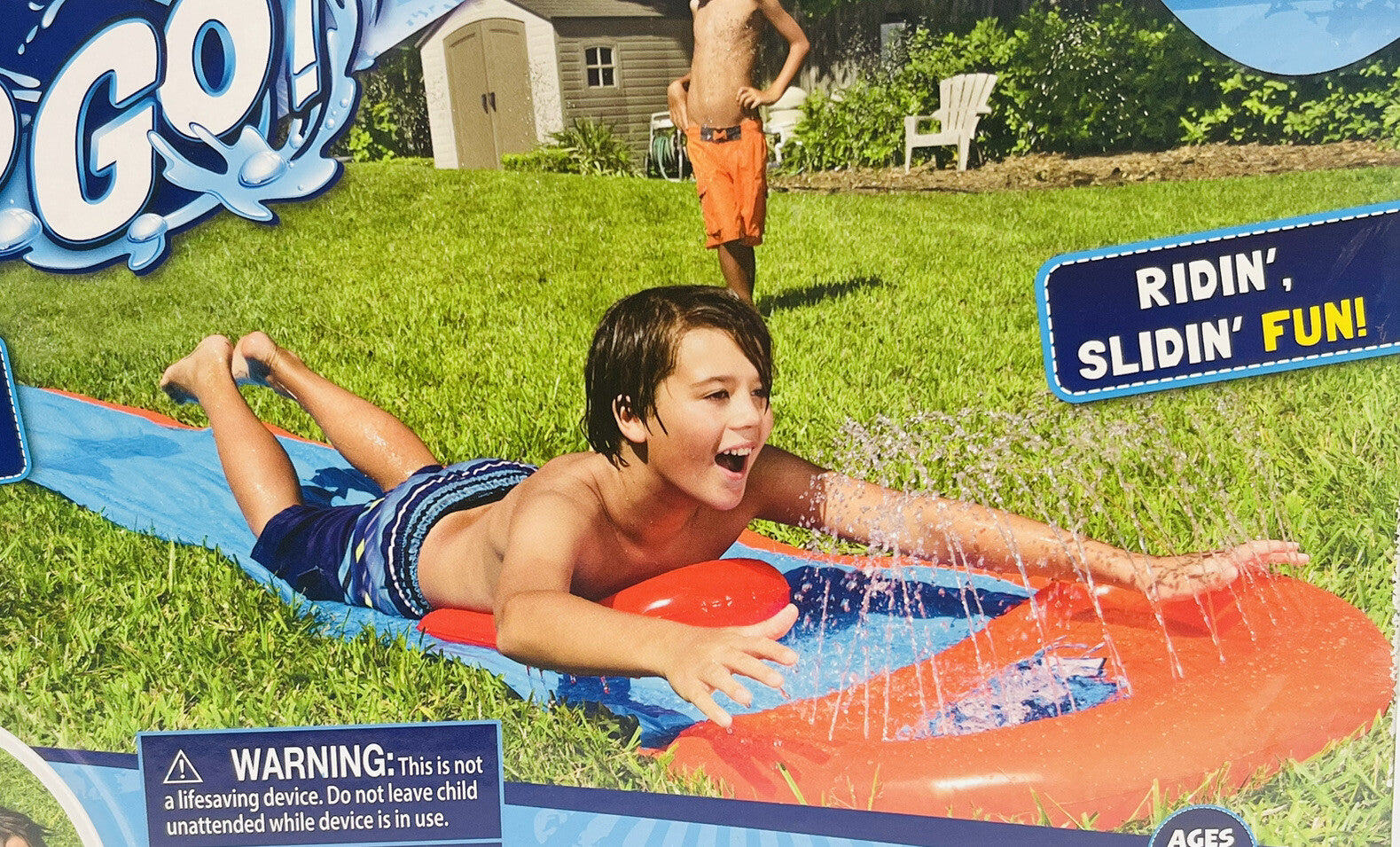 H2O GO Inflatable Single Water Slide w/Surf Rider 22''- New Factory Sealed