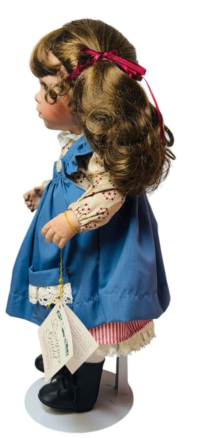 1993 Designer Guild "ANNABELLE" Porcelain 15'' Doll w/Rag Dolls By Linda Steele