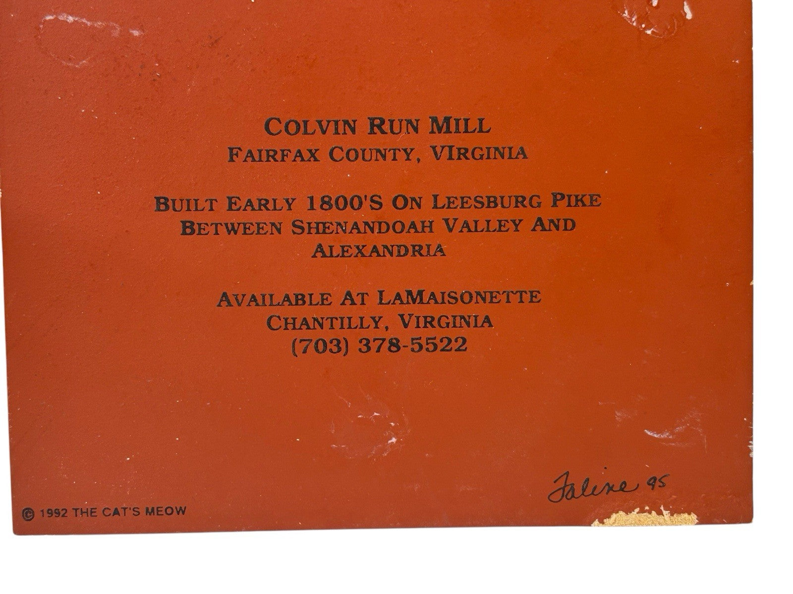 The Cat's Meow Wooden RED FOX INN MIDDLEBURG VA ~ COLVIN RUN MILL FAIRFAX CO. VA