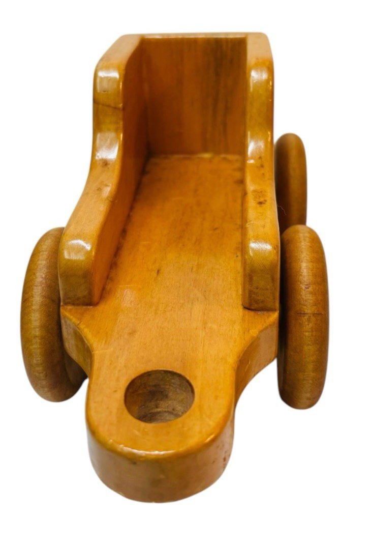 VINTAGE Handmade Oak Wooden Trian Car L 11.5'' X H 5'' X W 4'' Weight 1 lb.