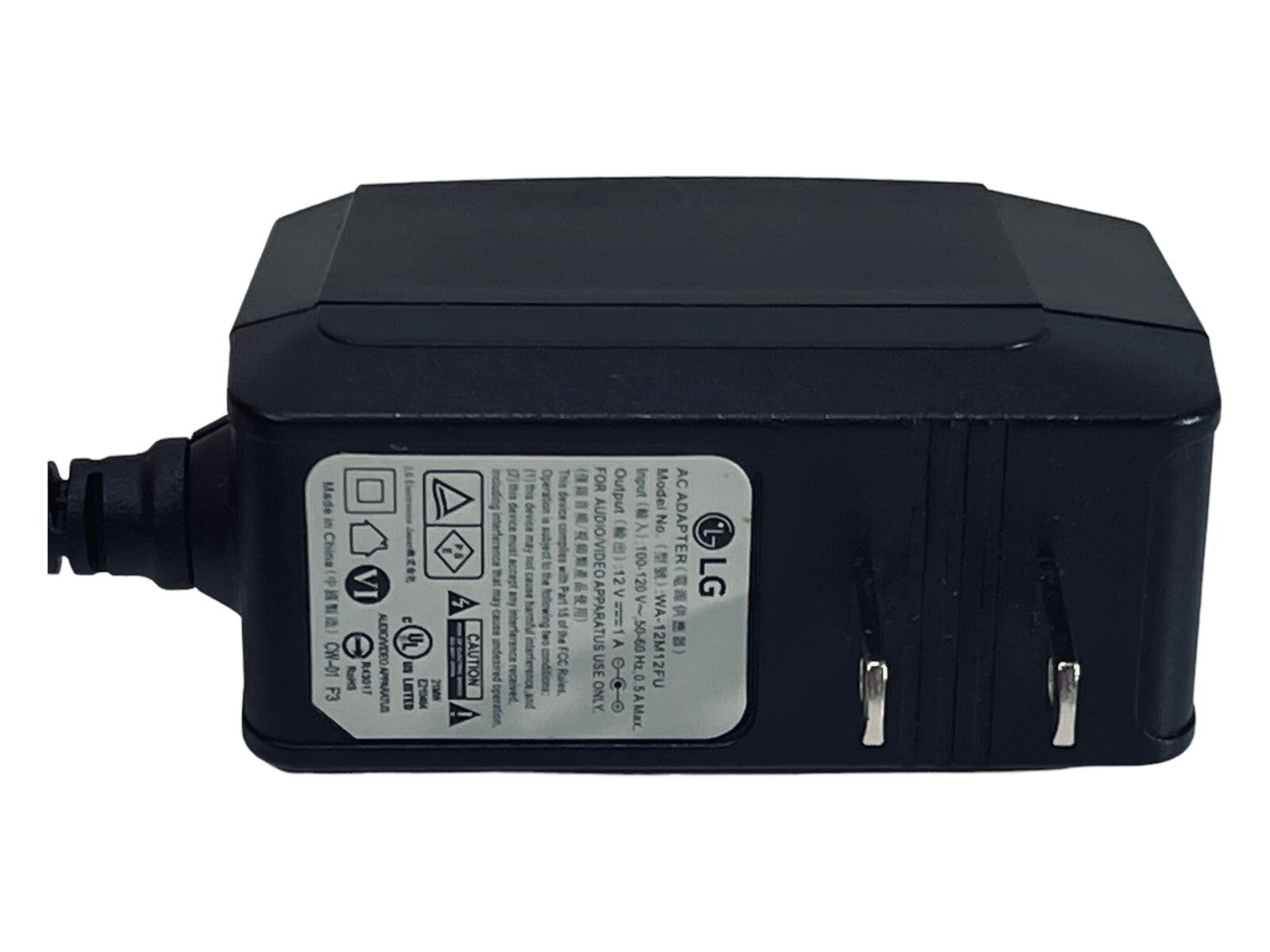 LG AC Adapter Model No. WA-12M12FU 12V 1.0 Amp Power Adapter-Q ~TESTED & WORKS