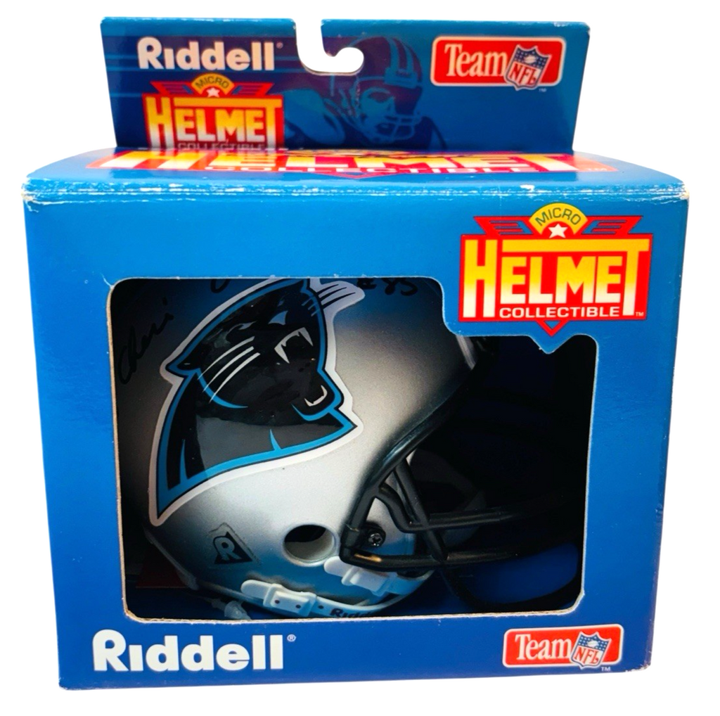 Vintage 1995 Carolina Panther NFL Riddell 4" Micro Mini Helmet Collectible NIB
