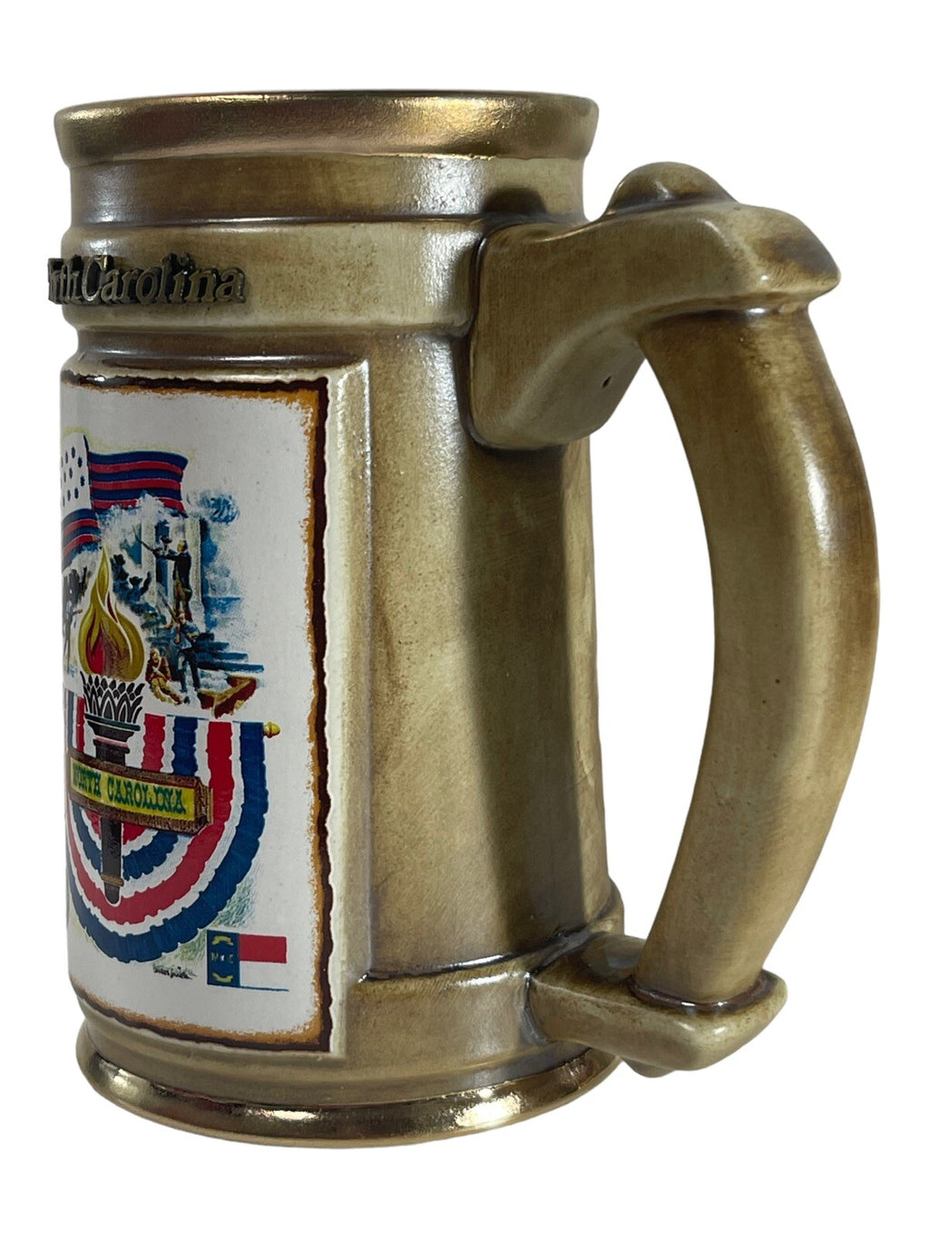 North Carolina Ceramic Stein Mug 1976 USA 200 Years Celebration No.165 ~ RARE