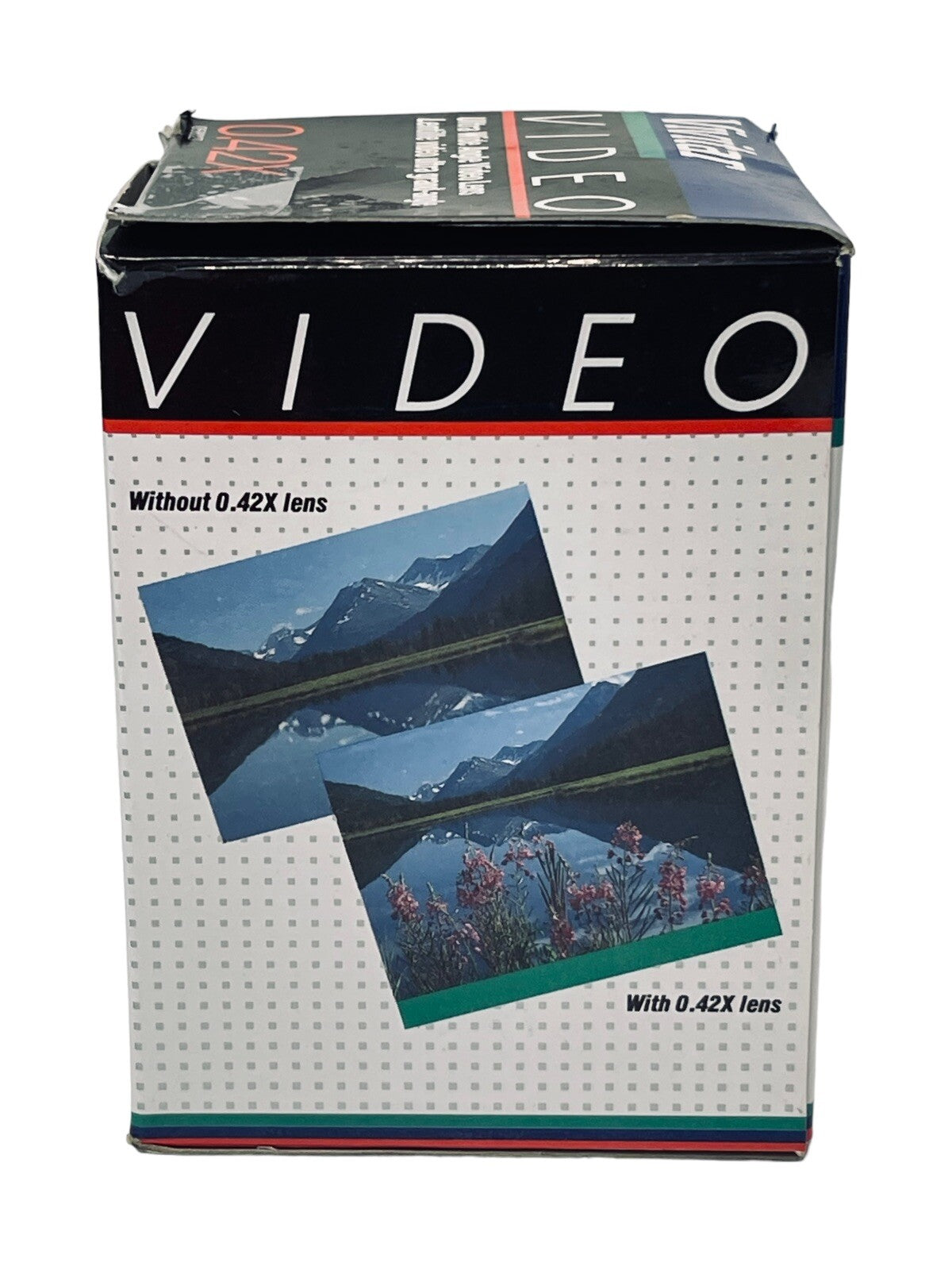 LENS ULTRA WIDE-ANGEL VIDEO VIVITAR 0.42X W/CASE, 3-ADAPTER RINGS & MANUAL.