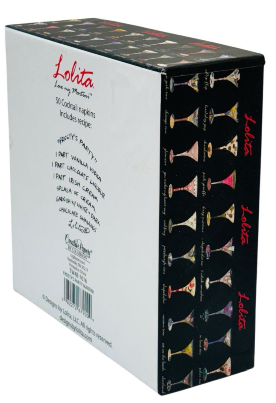 Lolita Frosty's Party 50 Cocktail Napkins with Recipe - BRAND NEW IN BOX