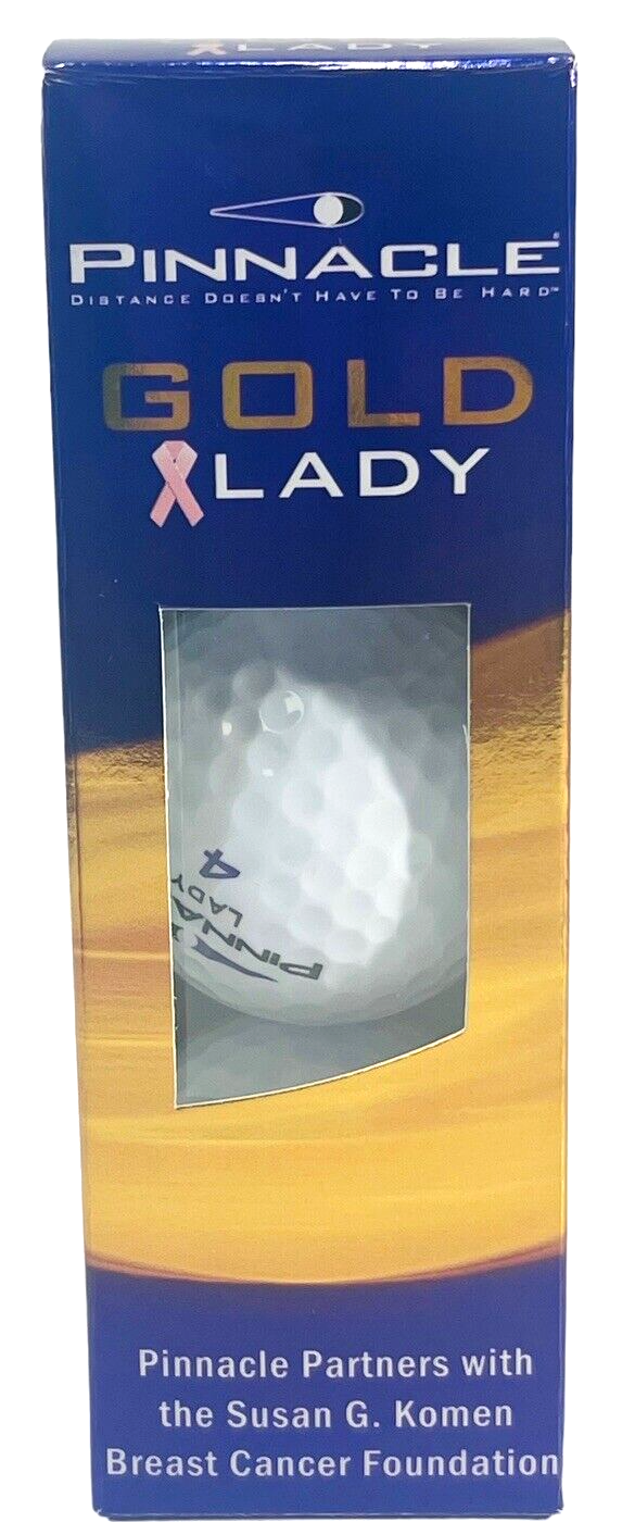 THREE GOLF BALLS LADY #4 with pink ribbon KOMEN Breast CANCER Pinnacle NEW