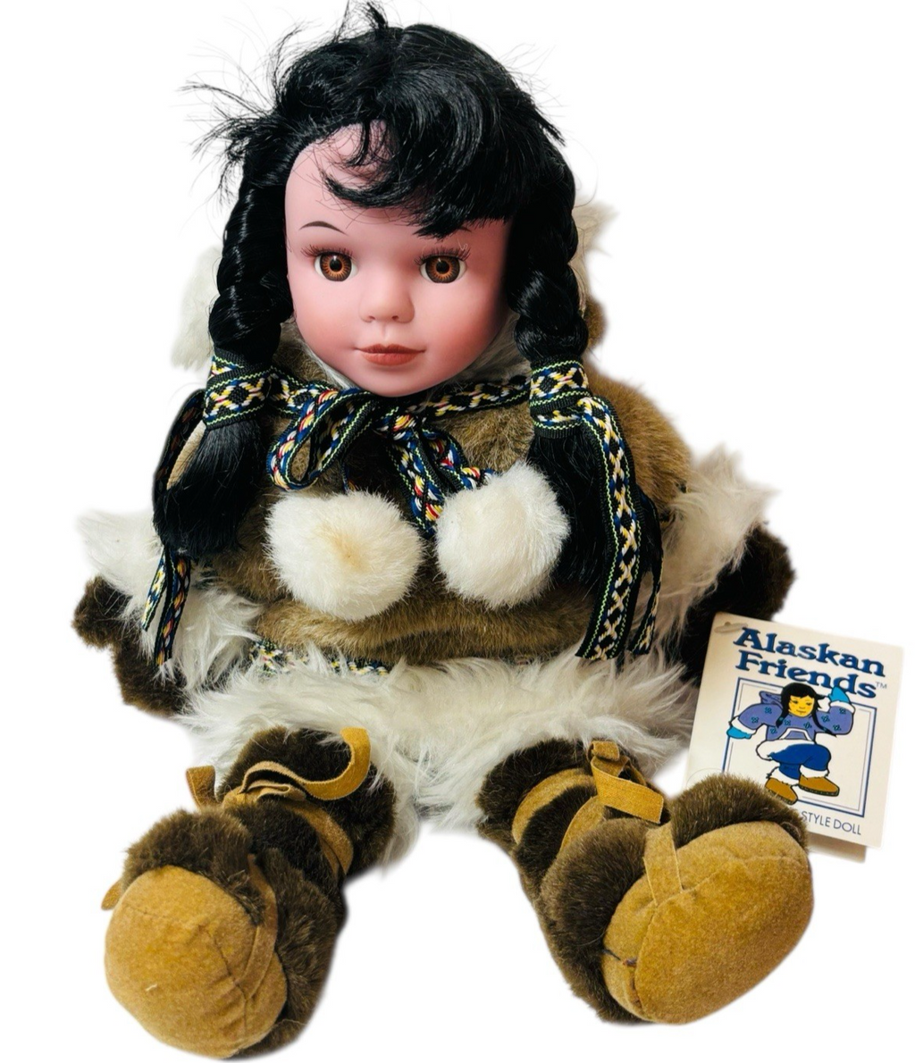 Alaskan Friends Arctic Circle Eskimo Girl Doll Fur Coat Alaska (XX0036)