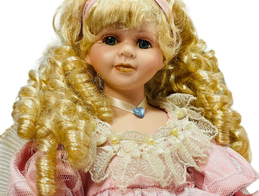 Lot of 3 VINTAGE PORCELAIN DOLLS "SWEET IN PINK" 10", 14" & 18" ~ PEROWNED.
