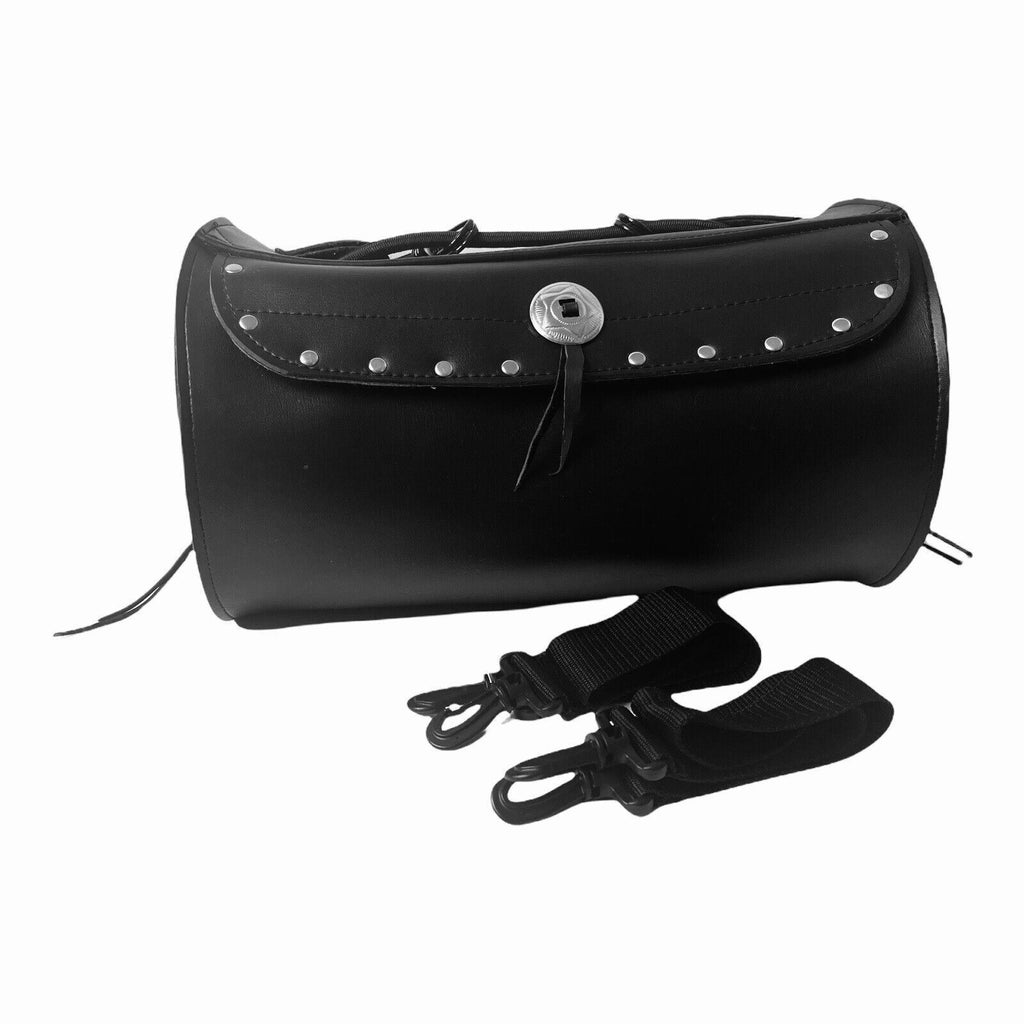 FRONT HANDLE Motorcycle LEATHER Saddlebag L 15.5 X H 5 X R 27.5 Fork Bag