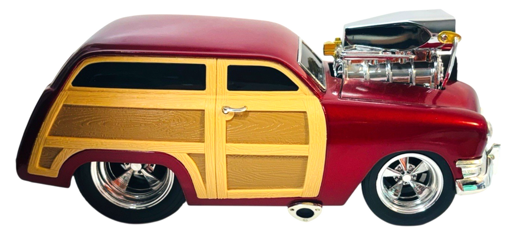 1950 FORD WOODY LIQUID RED MUSCLE MACH. 1:18 SCALE