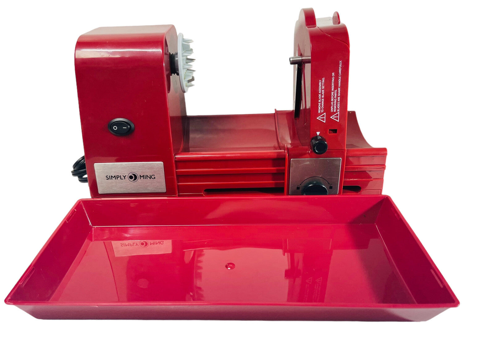 Simply Ming Electric Spiralizer Automatic 4-in-1 w/Tray & Manual ~ Preowned/MINT