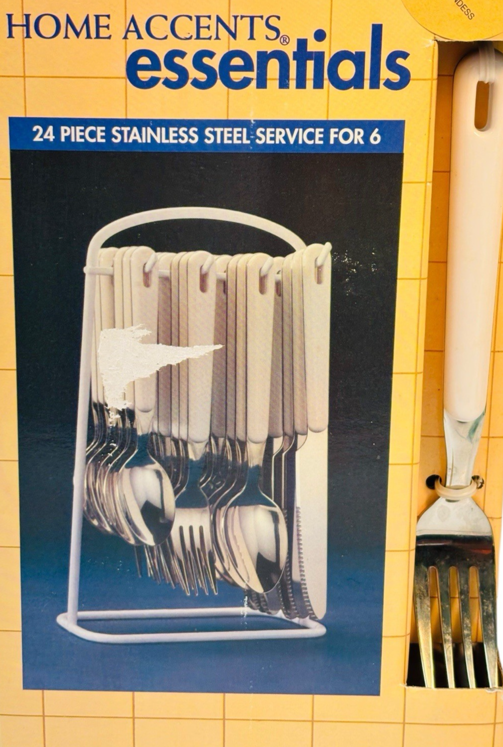 24-PIECE STAINLESS STEEL SILVERWARE SET FOR 6 HOME ACCENTS ESSENTIALS