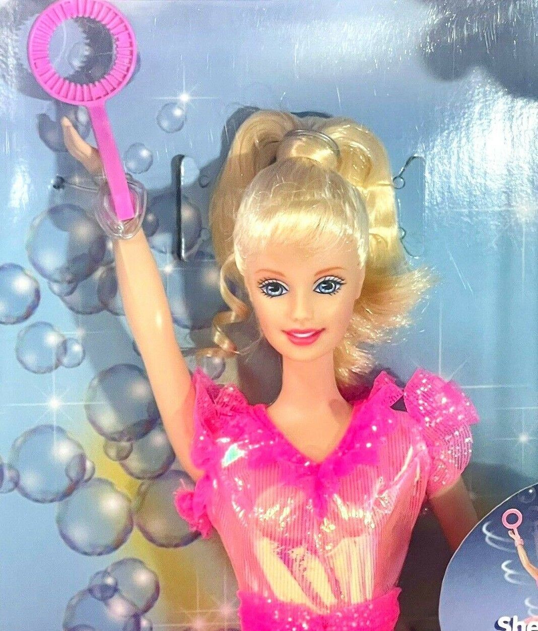 1998 Barbie Doll Bubble Fairy Spins, Pull Cord, Wand #22087 Mattel NRFB