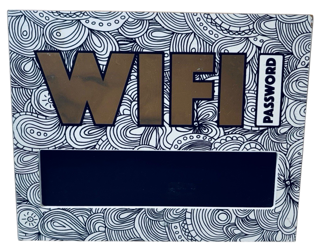 WIFI PASSWORD SIGN - CHALKBOARD ERASABLE 11" X 9", PEOPWNED.