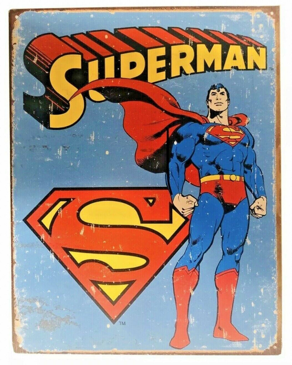 Retro DC Metal Tin Signs Superman & Captain America 2007 - UNBELEAVABLE RARE