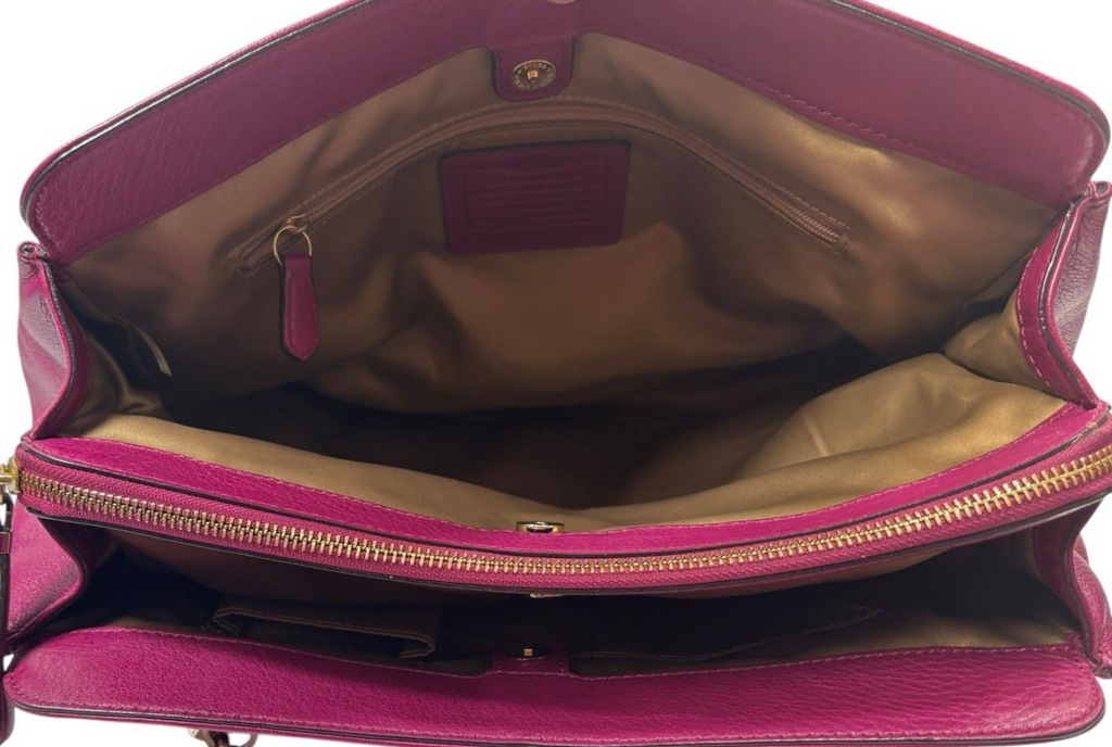 WOW Coach Madison Kimberly Carry All Leather Satchel Bag "Vibrant Magenta".