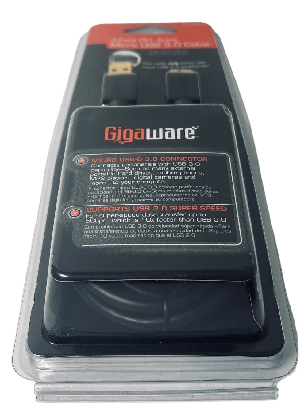 GIGAWARE 3-FOOT 91.4CM MICRO USB 3.0 CABLE for PC/MAC-2602583 - FACTORY SEALED