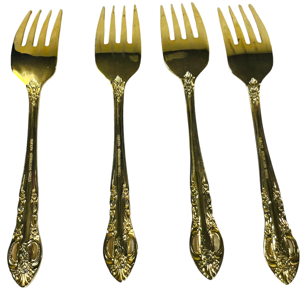 Gold Stainless-Steel Silverware 20 Piece Set~Serving for 4 ~ H. F. LTD. VINTAGE