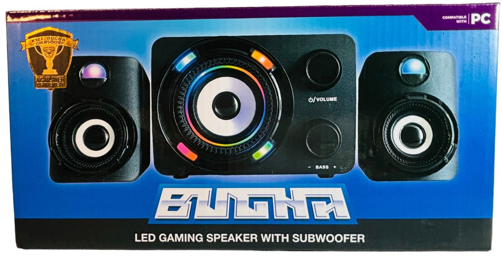 BUGHA Exclusive LED Gaming Speakers & Subwoofer Set of 3 ~ NEW