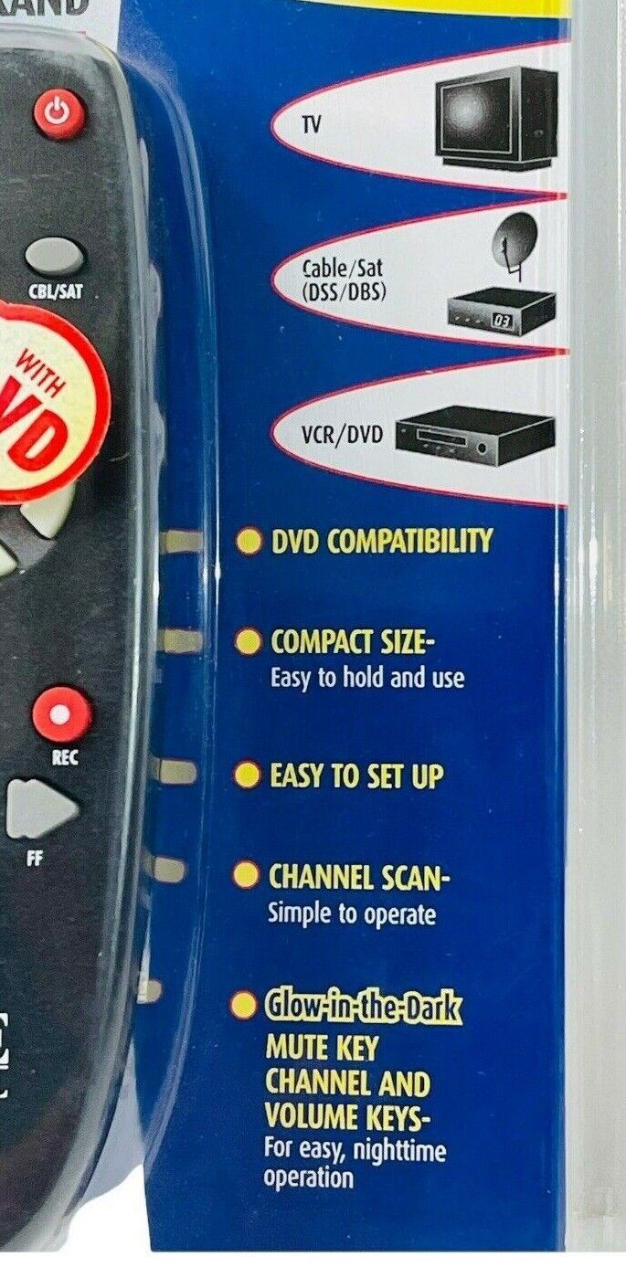 UNERVALSAL REMOTE CONTROL ONE FOR ALL "CONSOLIDATES UP TO 3 REMOTE" BRAND NEW
