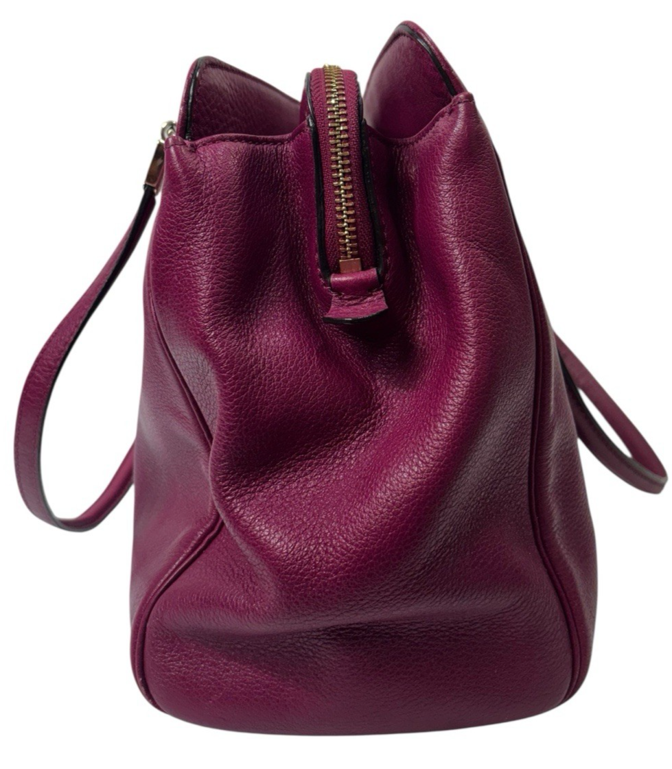 WOW Coach Madison Kimberly Carry All Leather Satchel Bag "Vibrant Magenta".