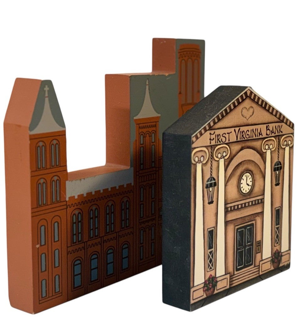 The Cat's Meow Wooden SMITHSONIAN INST BUILDING DC ~ BRANDYWINE 1ST VIRGINA BANK
