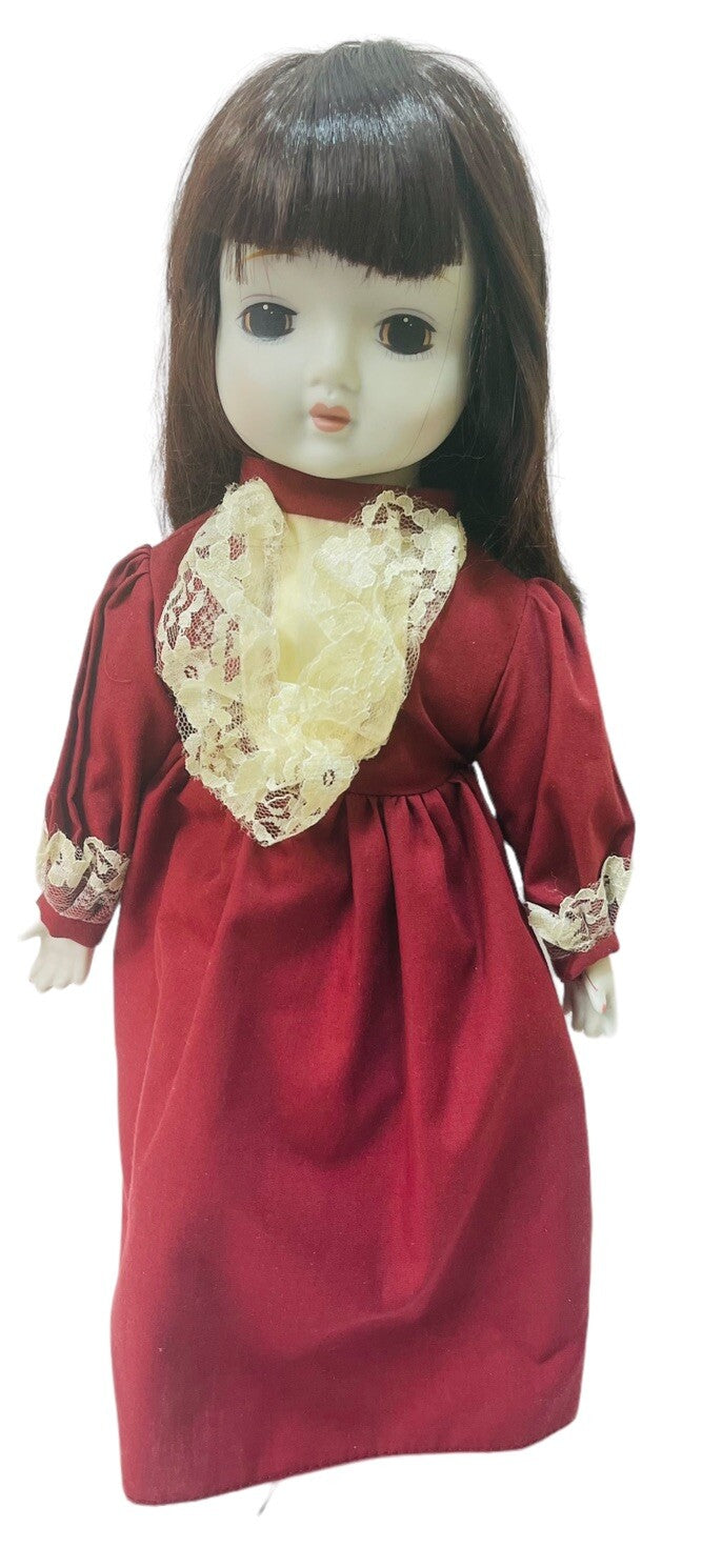 MUSICAL DOLL LAND TOYS ORNAMENTAL 16" W/DELICATE PORCELAIN HEAD, HANDS, & FEET