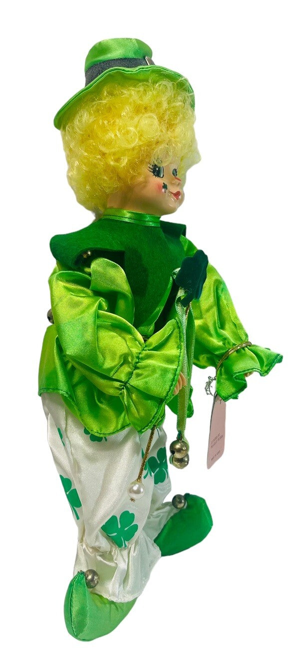 St Paddy Day Porcelain Clown Doll - Calendar Clown March 1986 In Box Brinns
