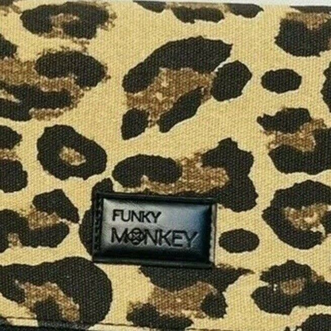 Funky Monkey Clutch Purse "Fold-Over" Leopard w/Pink Lining, MINT