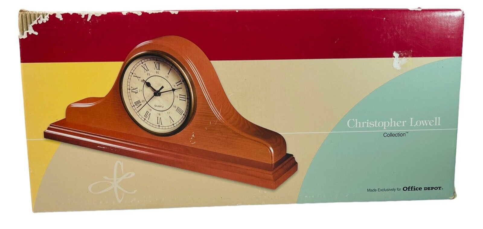 Quartz Wooden Mental Clock, Christopher Lowell In Original Box. TESTED/WORK.