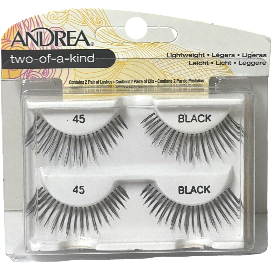 BRAND NEW 2-Packs Andrea two-of-a-kind False Eyelash Lightweight 33 & 45 Black