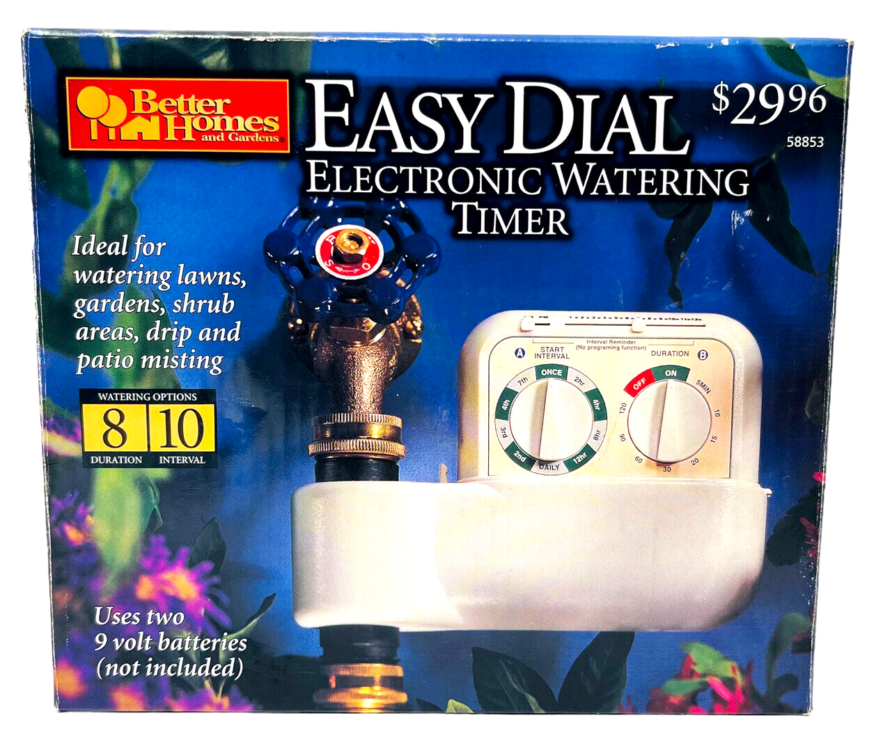 EASY DAIL ELECTRONIC WATERING TIMER 8DURATION~10INTERVAL, BETTER HOMES & GARDENS