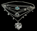 Vintage Multiple Chain Silver Tone Necklace with Charms 12'' EXCELLENT CONDITION
